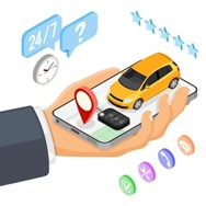 car rental system in your hand